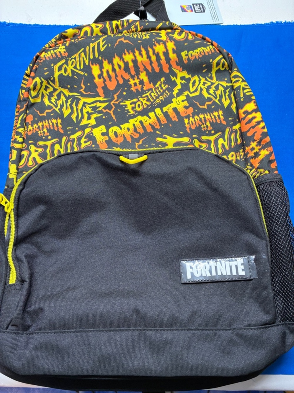 Fortnite Men's Black and Yellow Graphic Backpack